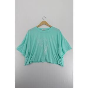 NWOT West‎ Coast blue crop top t shirt womens medium urban streetwear punk boho